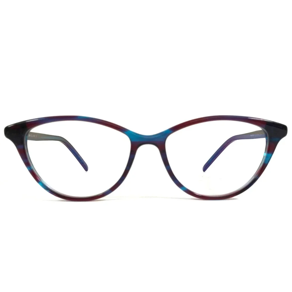Tom Davies Eyeglasses Frames TD760 Col. 1018 Blue Purple Red Horn 50-15-140